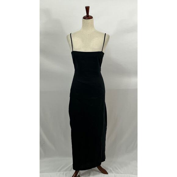 SIR the label Dresses & Skirts - SIR THE LABEL Sz 1 4 S Black 100% Linen Tie Back Midi Dress